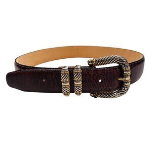 Brighton Brown Anilina Glazed Cowhide on Glove Leather Belt Womens 30 Brighton Women 40 Anilina Glazed Cowhide Belt Glove Leather  main image 2
